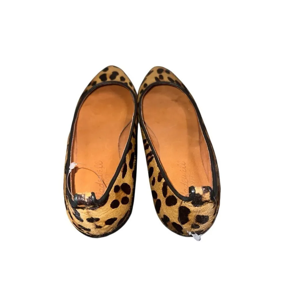 ✨Madewell THE MINI WEDGE IN CALF HAIR Sz 6.5 FLATS✨
